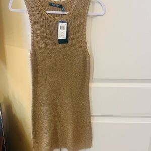 Ralph Lauren metalic gold Knit Mini Dress